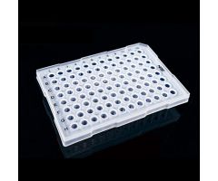 0.2ml 96 well Duo Material PCR plate, Half-skirted, Detachable, Clear Frame, Clear Wells, for ABI, Low binding, 10/pk, 50/cs