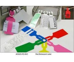 Pet- Paper Instrument Tray Label-Orange W/Slot 8.5Lx2.5W