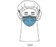 Procedure Mask with Eye Shield FluidGard  160 Anti-fog Foam Pleated Earloops One Size Fits Most Blue Diamond NonSterile ASTM Level 3 Adult