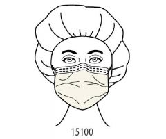 Procedure Mask Pleated Earloops One Size Fits Most Yellow NonSterile Not Rated Adult