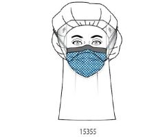 Surgical Mask FluidGard  Anti-fog Foam Pleated Tie Closure One Size Fits Most Blue Diamond NonSterile ASTM Level 3 Adult