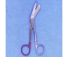 Bandage Scissors Surgi-OR Lister 5-1/2 Inch Length Office Grade Stainless Steel NonSterile Finger Ring Handle Angled Blunt Tip / Blunt Tip 459468