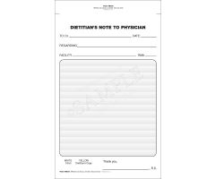 Dietitians Note to Physician Form