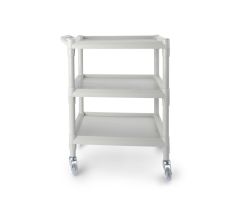 Utility Cart  Plastic 17.5 X 25.25 X 35 Inch Light Gray Shelves Outside: 25-1/4 X 17-1/2 Inch, Shelves Inside Flat Space: 15.88 X 15.67 Inch