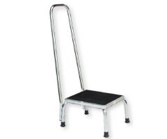 Step Stool with Handrail 1-Step Chrome Plated Steel 9 Inch Step Height 478247