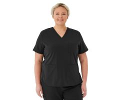 Lex AVE Women's Scrub Top, Black, Size 3XL