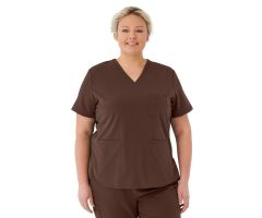 Lex AVE Women's Scrub Top, Chocolate, Size 2XL