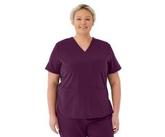 Lex AVE Women's Scrub Top, Eggplant, Size XL