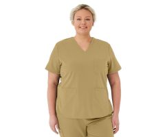 Lex AVE Women's Scrub Top, Khaki, Size 4XL