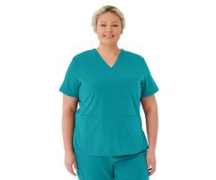 Lex AVE Women's Scrub Top, Teal, Size 4XL