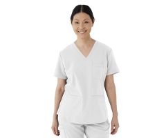 Lex AVE Women's Scrub Top, White, Size XS