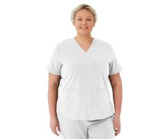 Lex AVE Women's Scrub Top, White, Size 3XL