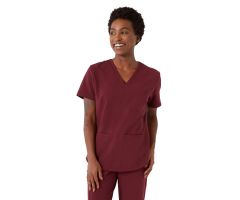 Lex AVE Women's Scrub Top, Wine, Size S