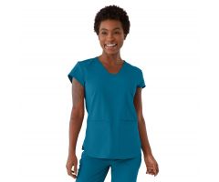 Monroe AVE Women's Scrub Top, Caribbean Blue, M