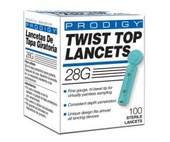 Prodigy Twist Top Lancets, 28G 100 count