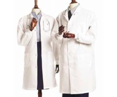 Lab Coat White Large Knee Length Reusable