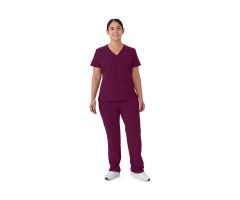 Brooklyn AVE Women's Scrub Top, Wine, Size XXS