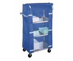 Linen Cart 3-1/2 Inch Casters 200 lbs. per Shelf Weight Capacity Stainless Steel 3 Fixed Shelves 15-1/2 X 24 Inch