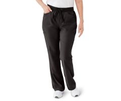 Coastal AVE Women's Modern Bootcut Scrub Pants with Cargo Pockets, Black, Size XS