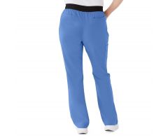 Coastal AVE Women's Modern Bootcut Scrub Pants with Cargo Pockets, Ceil Blue, Size L