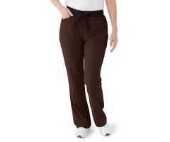 Coastal AVE Women's Modern Bootcut Scrub Pants with Cargo Pockets, Chocolate, Size 2XS