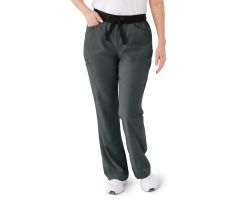 Coastal AVE Women's Modern Bootcut Scrub Pants with Cargo Pockets, Charcoal, Size M
