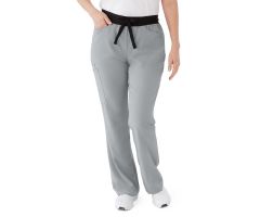 Coastal AVE Women's Modern Bootcut Scrub Pants with Cargo Pockets, Gray, Size XS