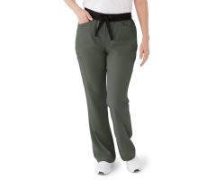 Coastal AVE Women's Modern Bootcut Scrub Pants with Cargo Pockets, Olive, Size 5XL