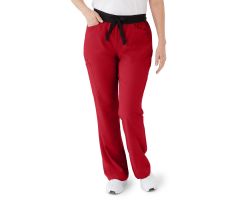 Coastal AVE Women's Modern Bootcut Scrub Pants with Cargo Pockets, Red, Size 2XL