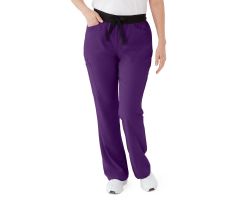 Coastal AVE Women's Modern Bootcut Scrub Pants with Cargo Pockets, Regal Purple, Size M