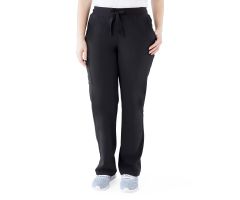 Varick AVE Women's Scrub Pants, Petite, Black, Size 2XL