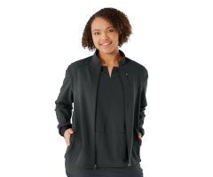 Solano AVE Women's Athletic Fit Scrub Jacket, Charcoal, Size L