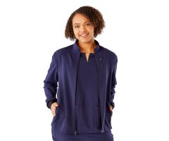 Solano AVE Women's Athletic Fit Scrub Jacket, Navy, Size 2XL