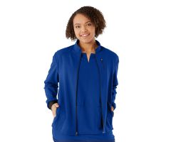 Solano AVE Women's Athletic Fit Scrub Jacket, Royal Blue, Size 2XL
