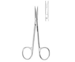 Iris Scissors MeisterHand 4 Inch Length Surgical Grade Stainless Steel NonSterile Finger Ring Handle Curved Sharp Tip / Sharp Tip