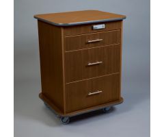Punch Card Cart, Maple w/ Crescent Pull Handles