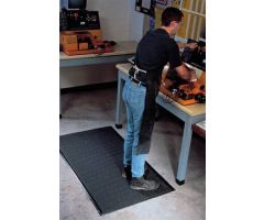 Anti-Fatigue Floor Mat Endurable 3 X 5 Foot Black Dual Density PVC Sponge