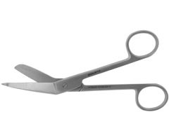 Bandage Scissors BR Surgical Lister 5-1/2 Inch Length Surgical Grade Stainless Steel NonSterile Finger Ring Handle Angled Blunt Tip / Blunt Tip