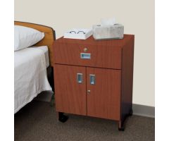 Mobile Locking Bedside Cabinet, Double Door - 5137ER