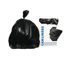 Trash Bag Heritage 60 gal. Black LLDPE 1.25 Mil. 38 X 58 Inch Performance Bottom Seal Flat Pack