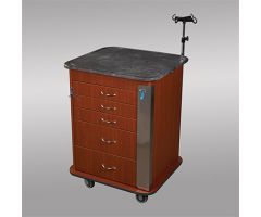 Furniture-Style 5-Drawer Cart w/ Rock Ash Top and Accessories