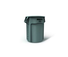 Trash Can BRUTE 55 gal. Round Gray Plastic Open Top