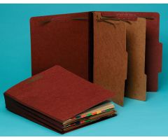Top-Tab Pressboard Classification Folder - 2 Dividers, Brown