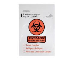 Specimen Transport Bag with Document Pouch  9 X 12 Inch LDPE Zip Closure Biohazard Symbol / Storage Instructions NonSterile, 529909cs