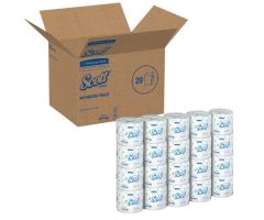 Toilet Tissue Scott Essential White 2-Ply Standard Size Cored Roll 550 Sheets 4 X 4-1/10 Inch 534318