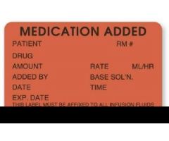 Pre-Printed Label UAL Anesthesia Label Fluorescent Red Paper