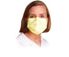 Procedure Mask Pleated Earloops One Size Fits Most Yellow NonSterile ASTM Level 1 Adult
