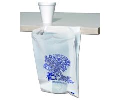 Bedside Bag Elkay 4 X 7 X 11 Inch White / Blue Floral Print HDPE
