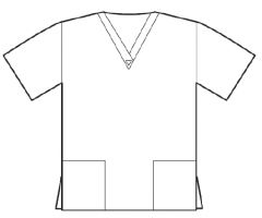 Scrub Shirt Medium Navy Blue 2 Pockets Short Set-In Sleeves Female