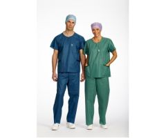 Scrub Shirt Barrier Medium Green 3 Pockets Short Set-In Sleeves Unisex